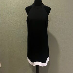 CeCe Black and White Sleeveless Dress